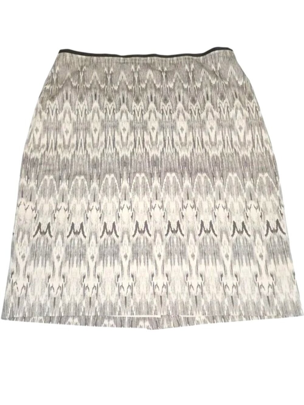 Club Monaco Cream Pencil Skirt Gray Ikat Aztec Abstract Print Size 10